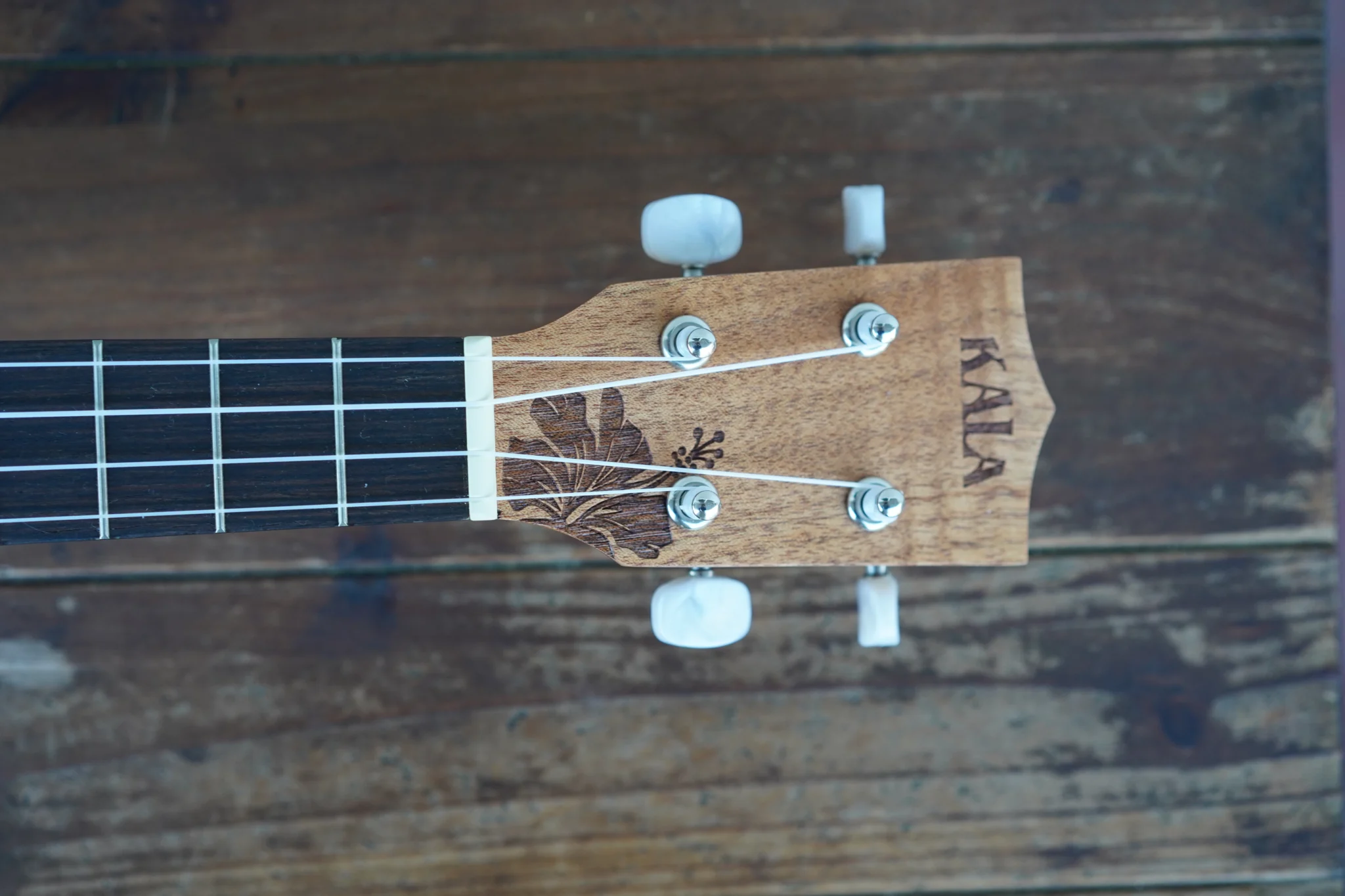 Kala Unity Mahogany Tenor Ukulele headstock design detail